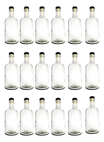 Botella Vidrio Mezcalera Tequilera 750 Ml 2 Pzs Mayoreo