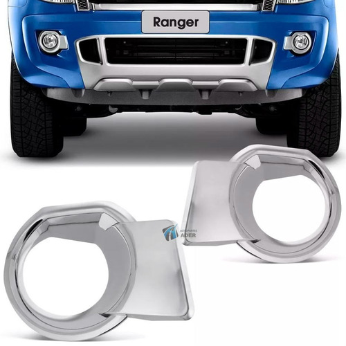 Kit X 2 Aplique Cromado Ford Ranger 2012 2013 2014 2015  Aro Faro Auxiliar 