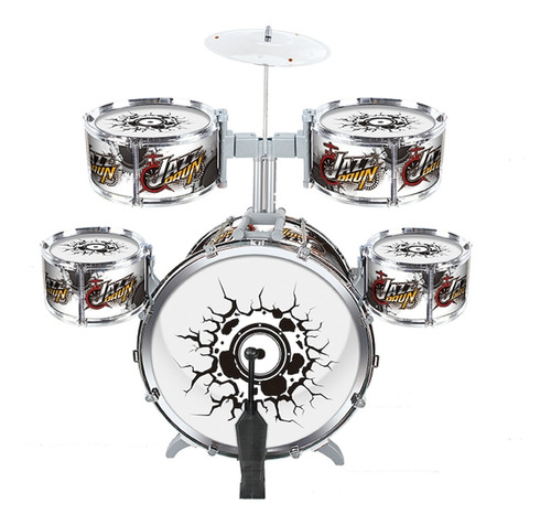 Bateria Musical Jazz Drum 5 Cuerpos Con Banco 65cm.