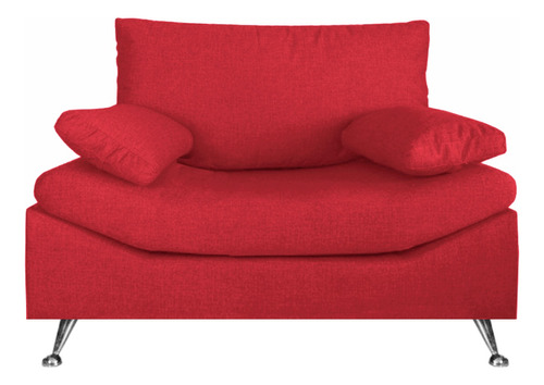 Sillon 1 Cuerpo Premium Chenille Antidesgarro Patas Cromadas