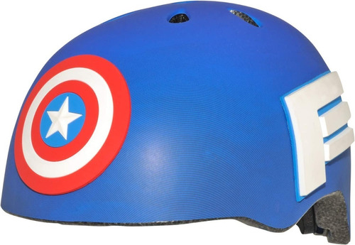Imagen 4 de 10 de Casco Protector Capitan América Niños 3 A 7 Bicicleta Skate