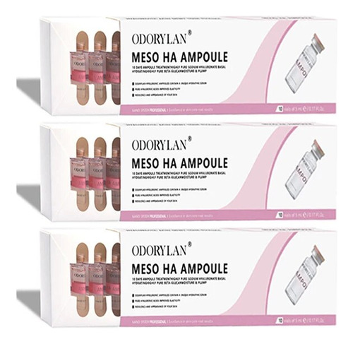 3 Cajas De 5 Ml De Ácido Hialurónico Reticulado Pure Micro