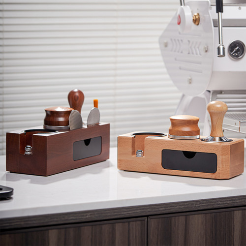Soporte De Madera Para Apisonar Espresso Station Con 3 Orifi