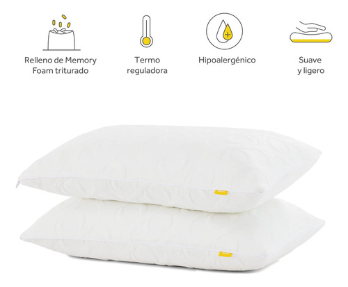 Pack De 2 Almohadas De Memory Foam King Size
