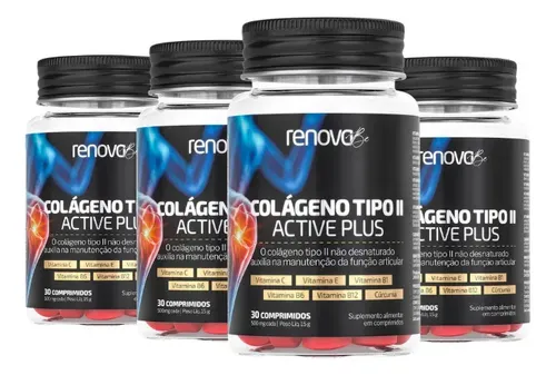 Kit 4x Colágeno Tipo 2 Renova Be Vitaminas B1 B6 B12 C E