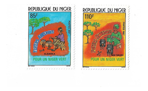  Niger 1987 Por Un Niger Verde Serie Mint Comp 723/24