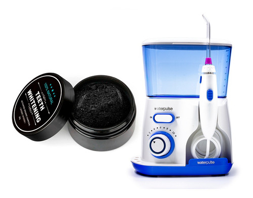 Waterpulse Flosser Irrigador Oral + Clareador Dental Carvão