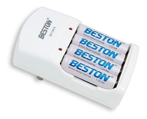 Cargador Beston +4 Baterias-pilas Aa 3000 Mah