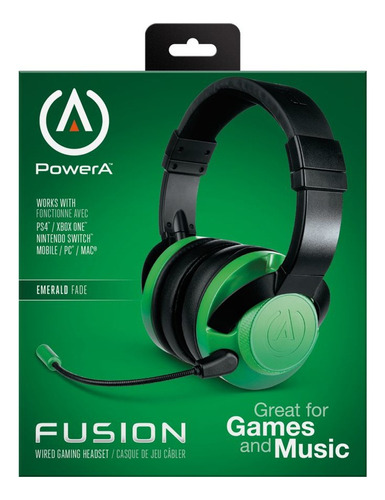 Headset Gaming Power A Fusion Alámbrico Verde Universal