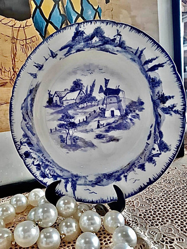 Antiguo Plato De Loza Royal Delf Holland