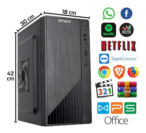 Computador Completo Intel I5 12400f 8gb Ddr4 Ssd 480gb 21''