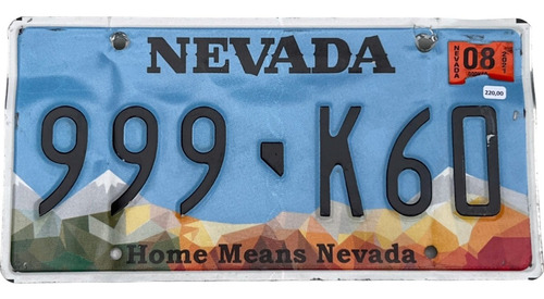 Nevada Original Placa Metálica Carro Usa Eua Americana