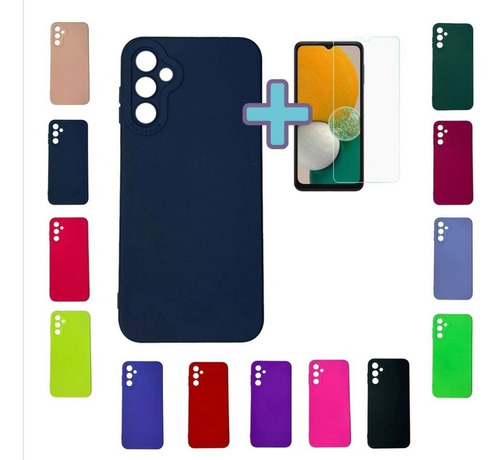 Silicona Case Funda Protector Samsung Galaxy A34  Y Vidrio