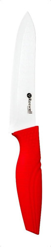 Cuchillo Chef Ceramica Roswell Cocina  Hoja De 15 X 3.5 Cm Color Rojo