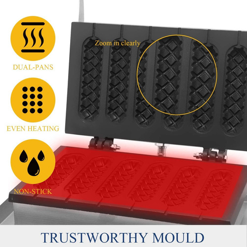 Hanchen - Máquina De Gofres Para Perros Calientes Comerciale