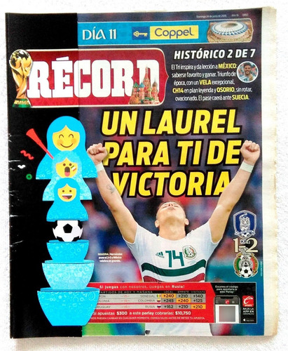 Periódicos Del Mundial De Fútbol Rusia 2018 ** Récord ** (Usado)