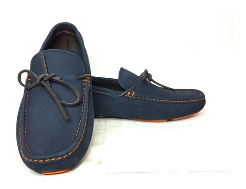 Mocasín Mega Para Caballero Azul Naranja