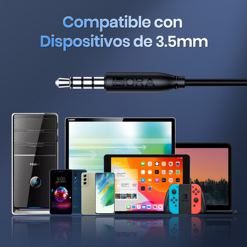 Audífonos In Ear Manos Libres Alambricos Micrófono 3.5 1hora