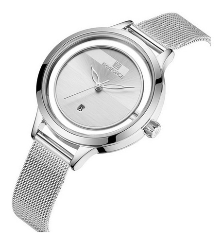 Relógio De Pulso De Quartzo Feminino Naviforce 5014, Cinto D