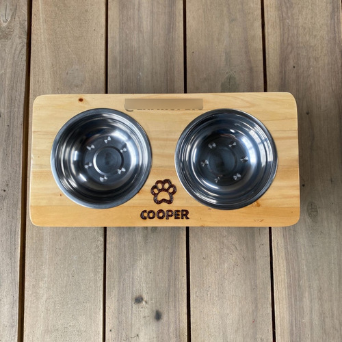 Comedor Comederos Para Perros Y Gatos En Madera Talla M