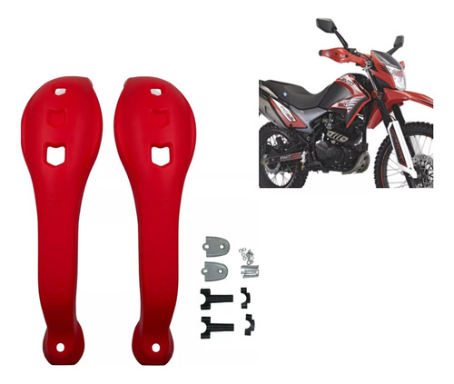 Cubre Puños Para Motocicleta Cross Vm-17 Rojo (a687a)