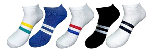 6 Pares De Tines Deportivos Con Rayas, Unisex, Algodón.