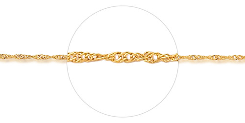 Corrente Cordão Ouro 18k Feminina Singapura 45cm Cor Amarelo