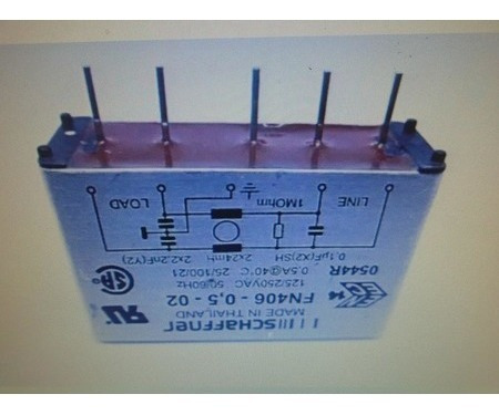 Imagem 3 de 3 de Filtro De Linha Monofásico Pcb Schaffner Fn406-0,5-02
