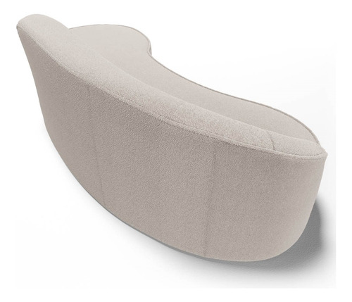 Sofá Living 3 Lugar 210cm Braço Esquerdo Mozart Bouclê Bege Cor Creme