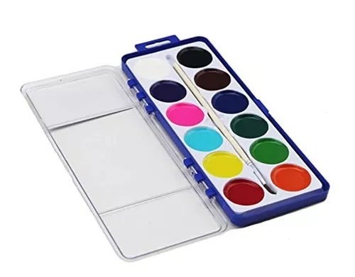 Juego de pintura de acuarela de 12 colores para niños, paquete de 24  acuarelas lavables para recuerdos de fiesta, regalos, suministros de aula