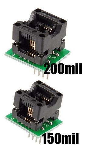 Imagen 2 de 10 de Programador Ch341a + Pinza + Soic8 200mil + Soic8 150mil