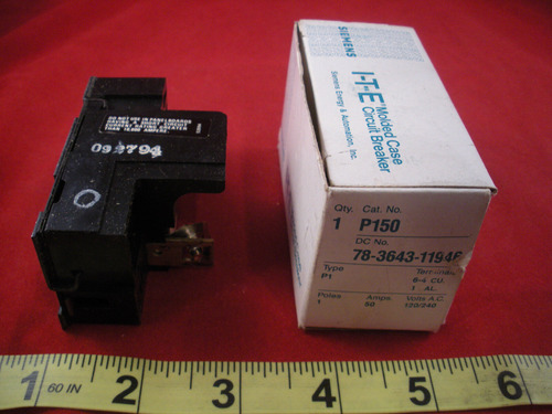 Siemens P150 Circuit Breaker 78-3643-11946 1 Pole 50a 12 Sse