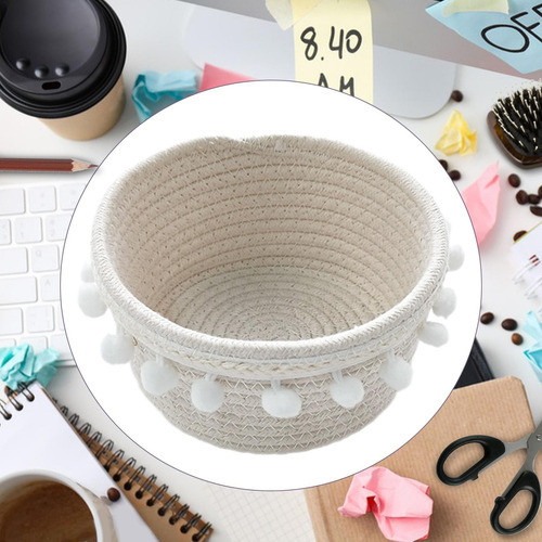 Cesta De Almacenamiento Tejido A Mano Cesta De Pan 17cmx9cm