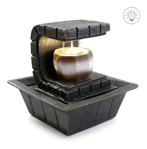Cascada Fuente Con Luces Led | Mesa Decoración De Agua | Int