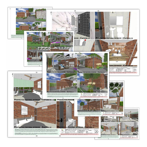 Plano De Casa Moderna Rústica Medidas Diseño Color 82m2