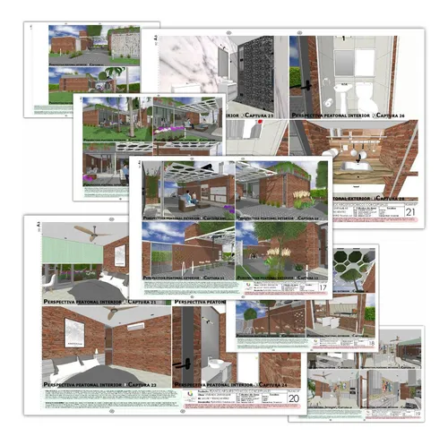 Plano De Casa Moderna Rústica Medidas Diseño Color 82m2