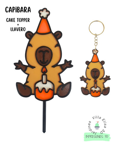Capybara Cake Topper Cumpleaños Chocolate Capybara