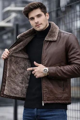 Jaqueta de Couro Slim Fit Importada