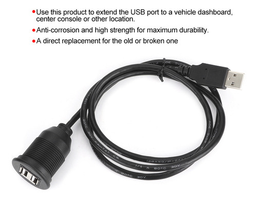 Cabo Usb Usb Para Medidor De Carro Usb2.0 De 1 A 2 Fêmeas À