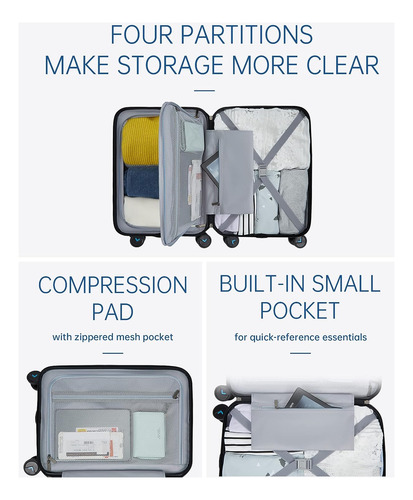 Bagsmart Carry -on Luggage, Pc Hardside Mutase Airline Aprob