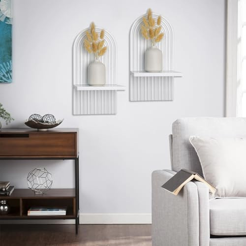 Yiya 2 Piezas Estantías De Pared Boho De Madera En Forma De