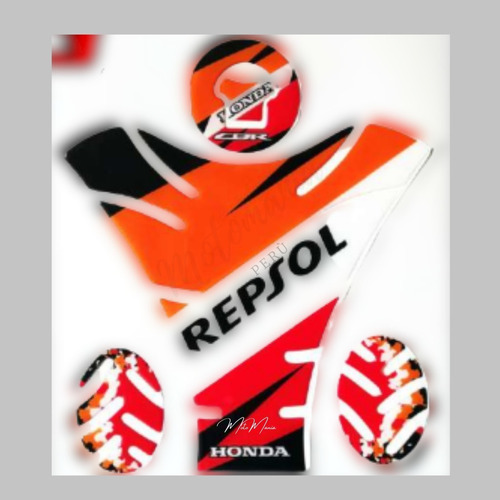 Protector De Tanque Cbr250r Naranja Rojo Repsol