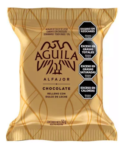 Alfajor Simple Aguila Chocolate Semiamargo 50gr Caja X 40u