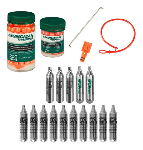 Pistola Atira Tinta Paintball Kingman Eraser 11mm + 10un Co2