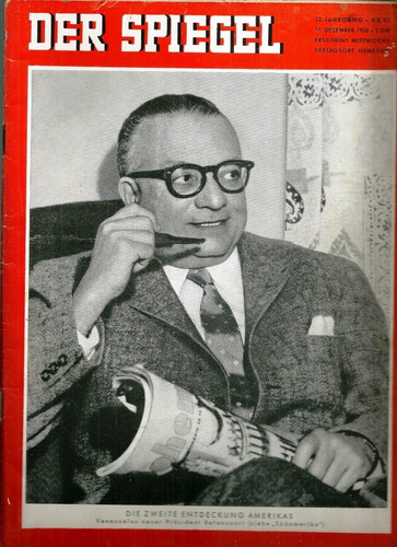 Revista Der Spiegel Enero 1958 Romulo Betancoutr Fisico