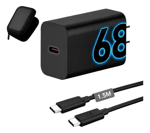 Cargador USB Tipo C Para Celular 68W Compatible con Motorola Turbo Power Carga Rápida Cable 1.5M Moto Edge G