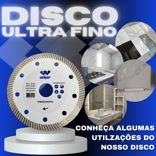 Disco De Corte Diamantado Vidro Espelho Porcelanato Kit 3und