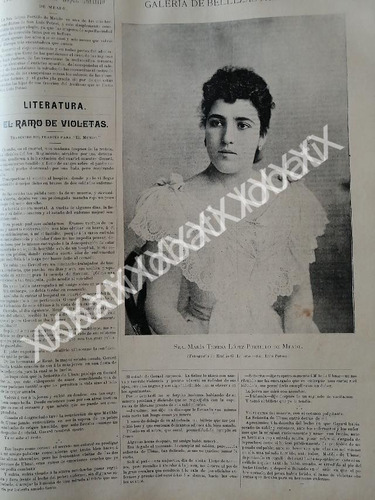 Cartel De Maria Teresa Lopez Portillo Manrique 1895 Foto De