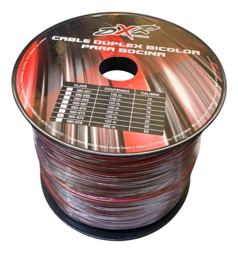 Rollo 100m Cable Para Audio Bicolor Calibre 22 Duplex