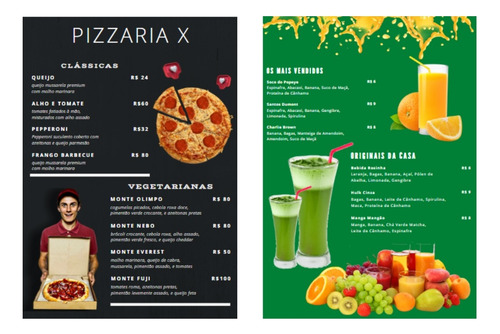 Pack De Cardápios Editáveis Canva + Brindes